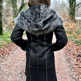 black shearling coat rear