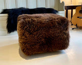 large sheepskin footstool