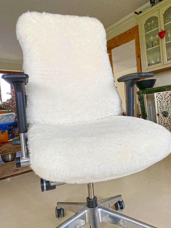 Sheepskin office seat cover