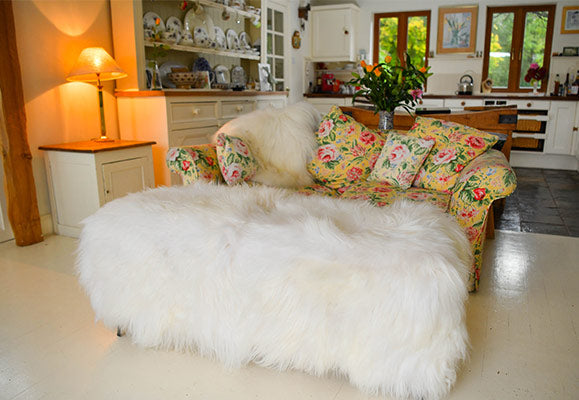 sheepskin ottoman