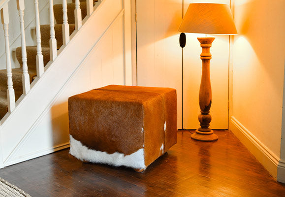 Mullaghmore Cowhide Cube Footstool