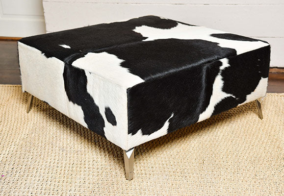 cowhide ottoman