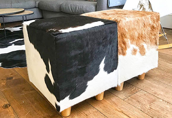 ‘Boffin’ Cowhide Footstool in a few different colours