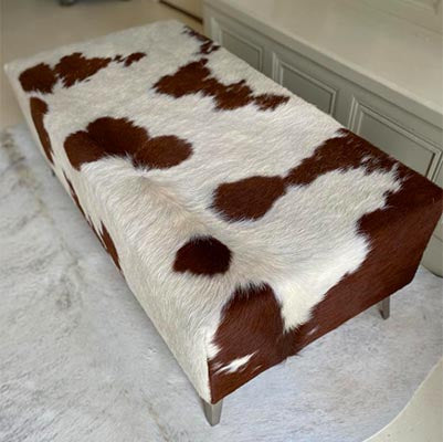 luxury cowhide ottoman