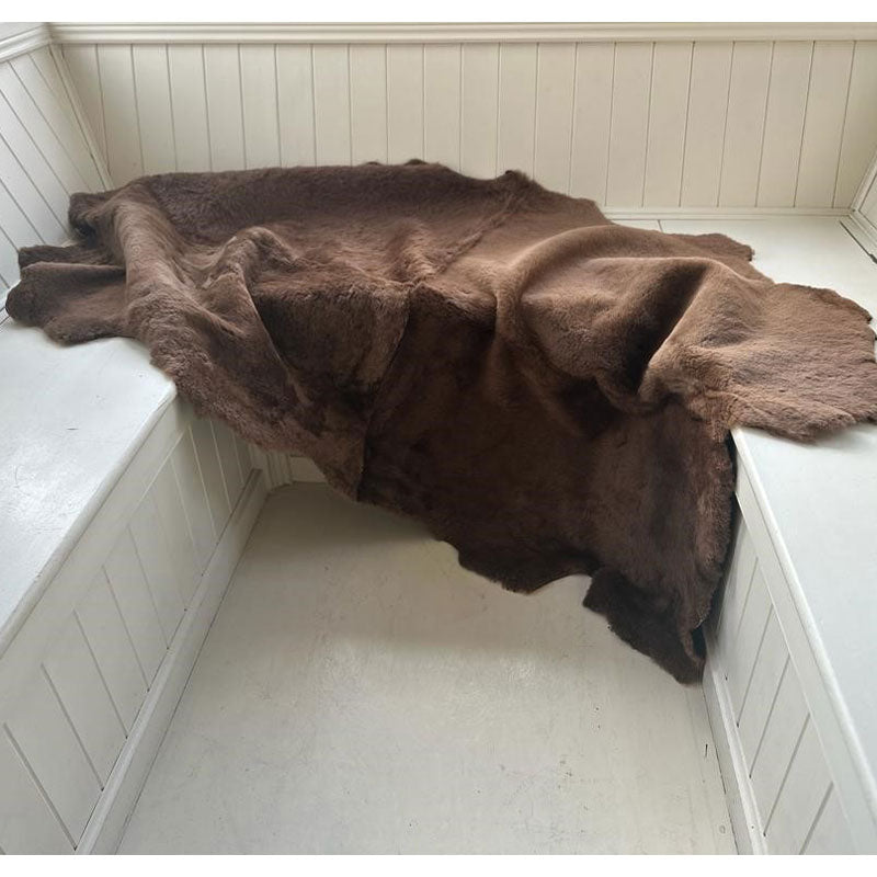 dark brown shearling throw