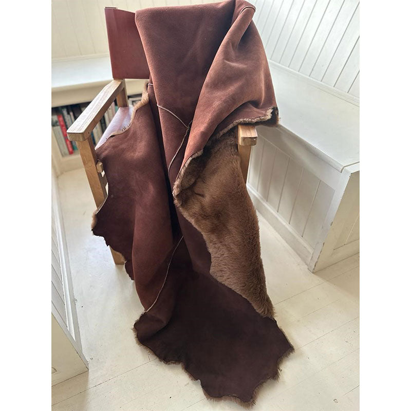 dark brown shearling throw