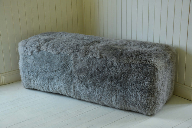 ‘Binse Mór’ Ottoman- Bench Seat Sheepskin Ottoman