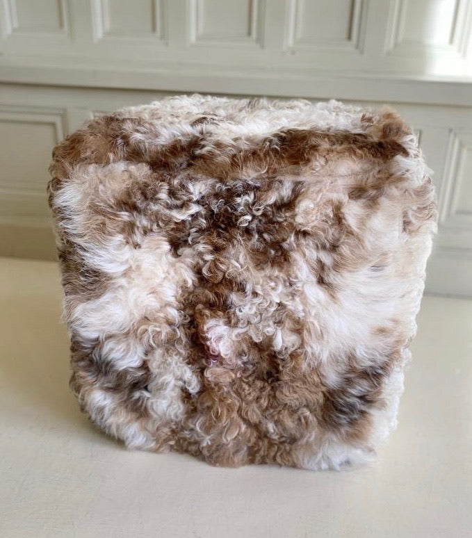 ‘Keem Bay’ Lambskin Cube Pouffe