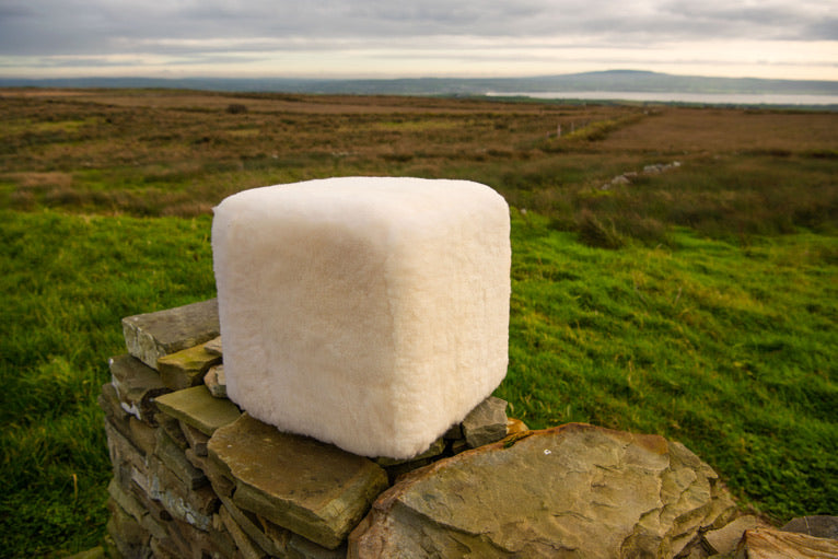 ‘Keem Bay’ Lambskin Cube Pouffe