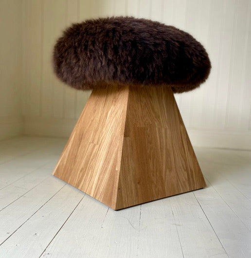 Mushroom Sheepskin Stool (White, Black, Brown)