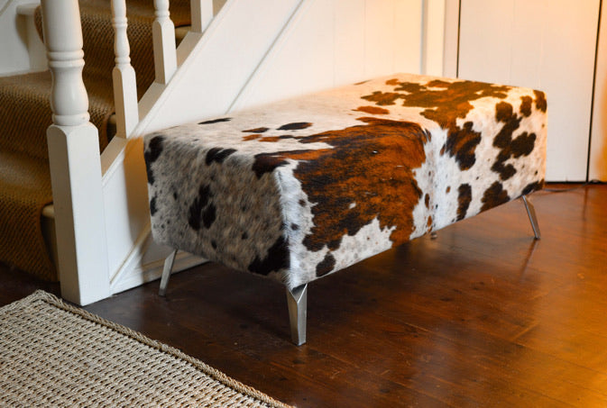 cowhide ottoman