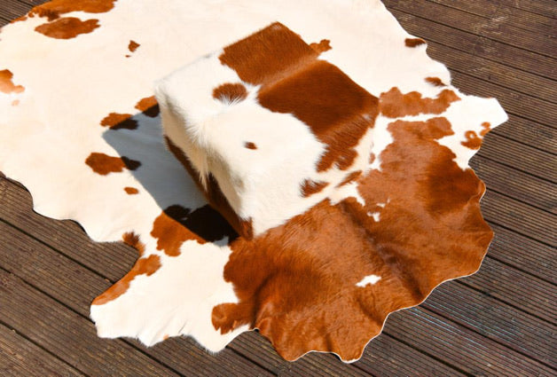 'Wine Strand' Cowhide Stool