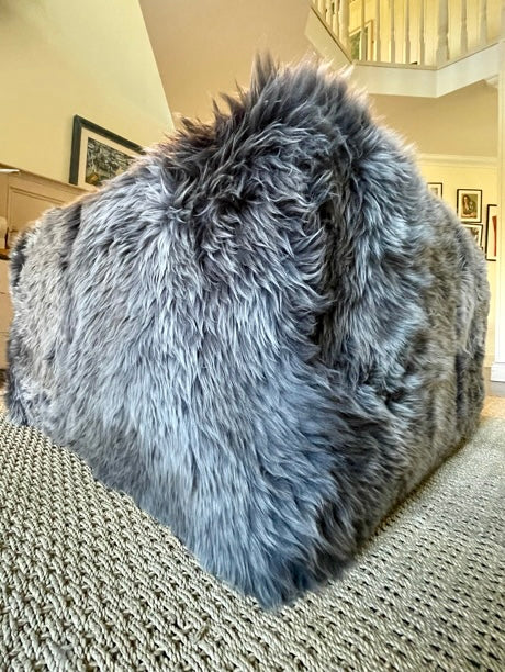 sheepskin ottoman detail