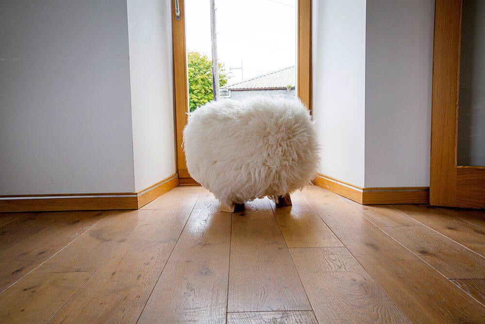 White strand footstool