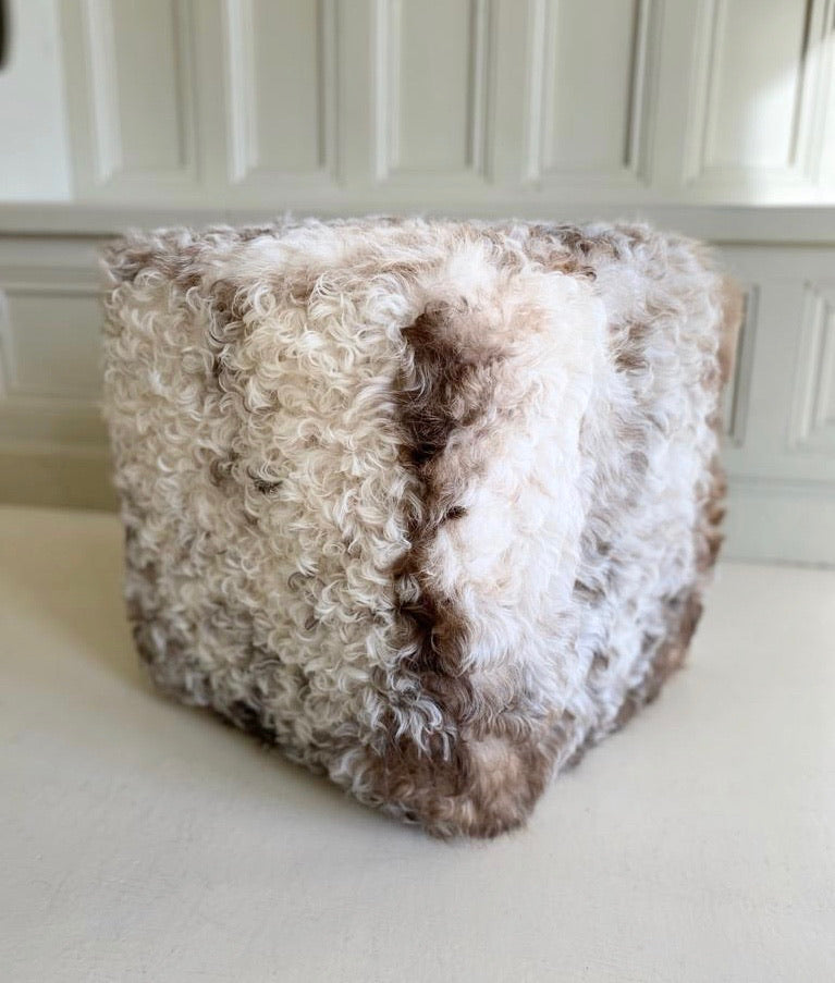 ‘Keem Bay’ Lambskin Cube Pouffe