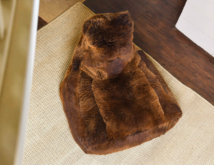 'Bere Island’ Brown/Grey Sheepskin Beanbag Chair