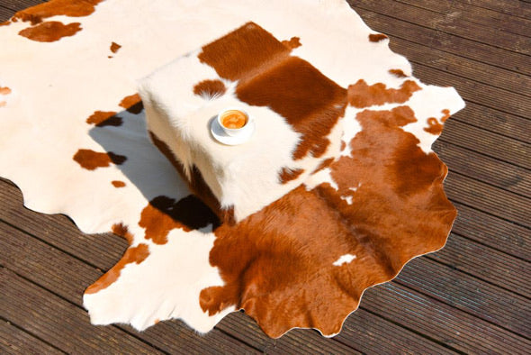 'Wine Strand' Cowhide Stool