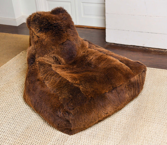 'Bere Island’ Brown/Grey Sheepskin Beanbag Chair