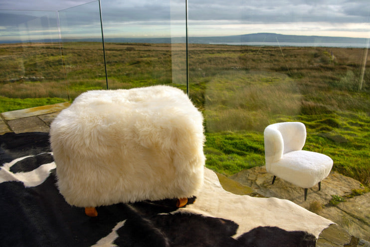 'Keel Bay' Natural White Square Stool