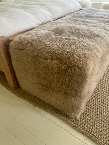 ‘Binse Mór’ Ottoman- Bench Seat Sheepskin Ottoman