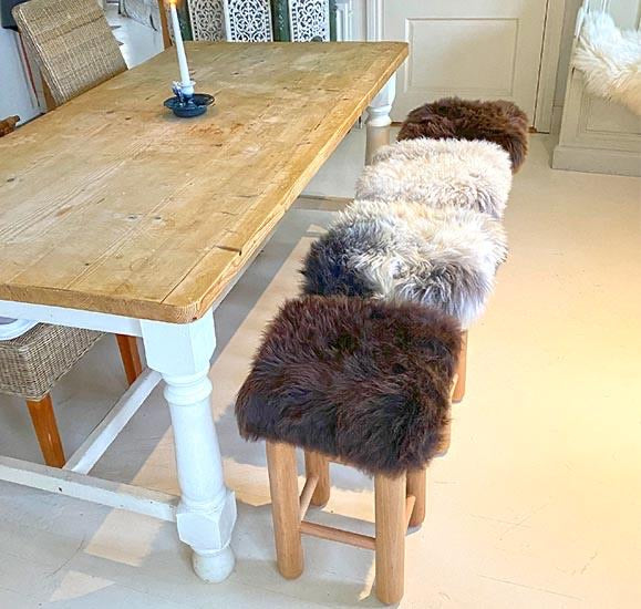 'Arranmore' Sheepskin Stools- Height 49cm