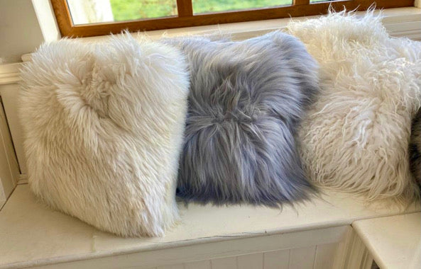 Sheepskin Cushion- Large White