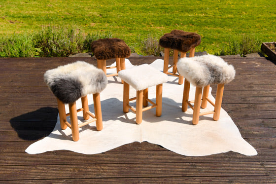 irish made sheepskin stool