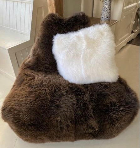 Sheepskin Cushion- Large White