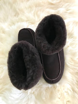 chocolate brown sheepskin slippers