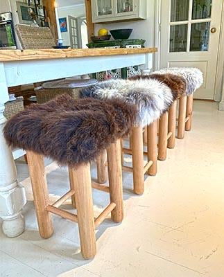 'Arranmore' Sheepskin Stools- Height 49cm