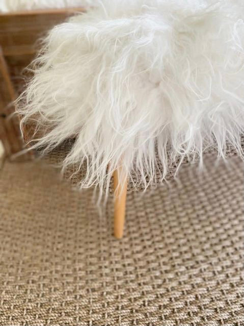 ‘Grainne Mhaol’ Shaggy Sheepskin Bench