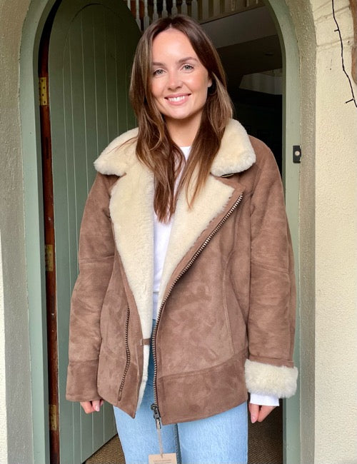 sheepskin aviator jacket