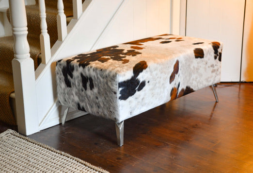 ‘Glengarriff’ Cowhide Bench Seat Ottoman