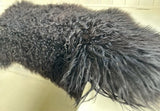 curly grey sheepskin rug