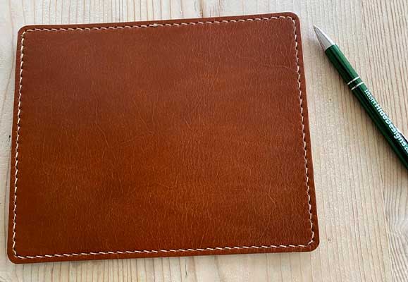 tan leather mouse mat