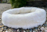 natural white sheepskin pet bed