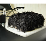 shaggy haired sheepskin footstool