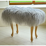 grey sheepskin stool 1