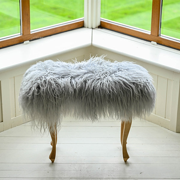grey sheepskin stool 2