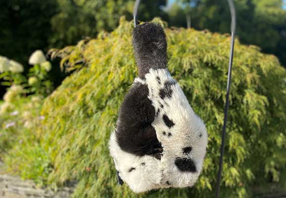 black and white shearling bag