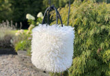 white shearling bag