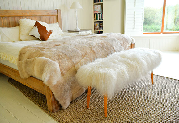 shaggy sheepskin ottoman