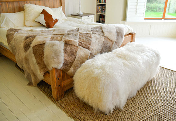 sheepskin ottoman