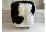 fluffy sheepskin stool