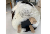 fluffy sheepskin stool