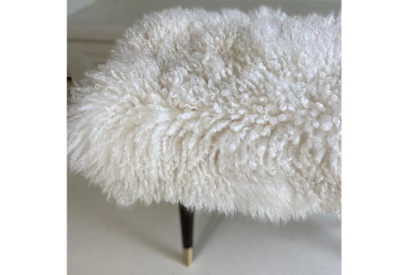 curly sheepskin stool