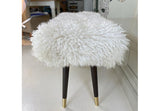 curly sheepskin stool
