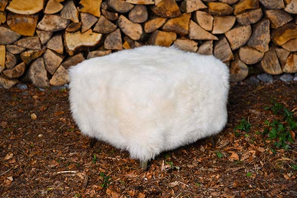 unique sheepskin footstool